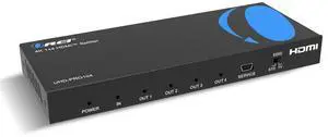 4K 1x4 HDMI Splitter Duplicater by OREI - With Down Scaler 4 Ports with Full Ultra HD, HDCP 2.2, Upto 4K at 60Hz, 1080p & 3D Supports EDID Control - UHD-PRO104