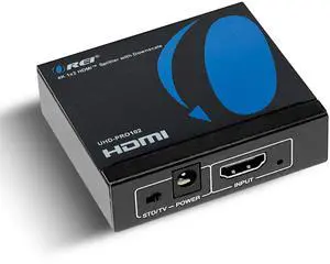 4K 1x2 HDMI Splitter by OREI - With Scaler 2 Ports with Full Ultra HD, HDCP 2.2, 4K at 60Hz & 3D Supports EDID Control - UHD-PRO102