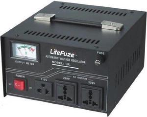 LiteFuze LR-1500 1500 Watt Voltage Regulator with Transformer Step Up/Down 110V/220V - IEC Detachable Cord - Circuit Breaker