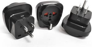 OREI GP-95 Schuko European to USA Grounded Plug Adapter - 3 Pack