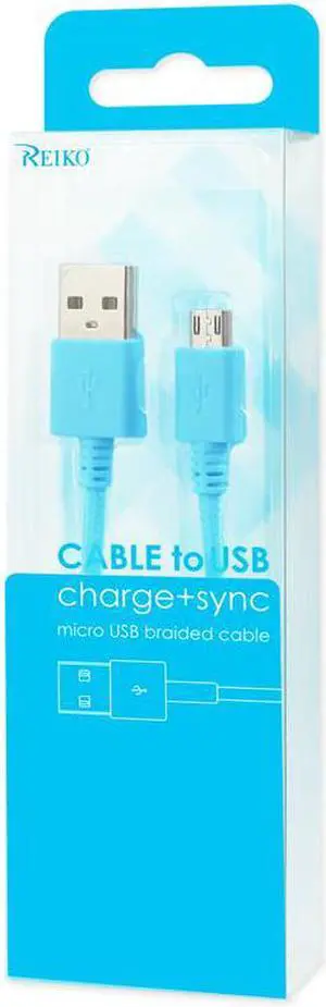 REIKO Braided Micro USB 2.0 Divice Cable, Blue