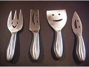 PRODYNE K4F STAINLESS STEEL SET OF 4 CHEESE KNIVES WITH