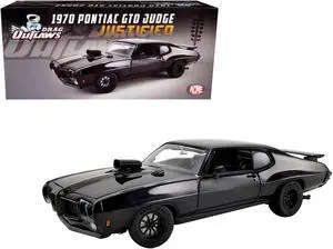 1970 Pontiac GTO Judge "Justified" Black "Drag Outlaws" Series Limited Edition to 564 pieces Worldwide 1/18 Diecast Model Car by ACME