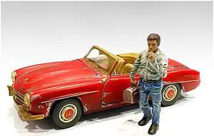 Auto Mechanic Chain Smoker Larry Figurine for 1/18 Scale Models by American Diorama