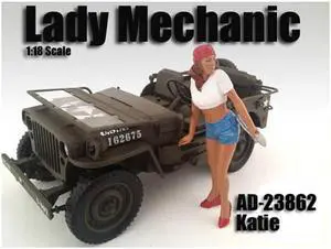 Lady Mechanic Katie Figure For 1:18 Scale Models by American Diorama