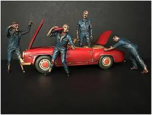 Zombie Mechanics 4 Piece Figurine Set "Got Zombies??" for 1/18 Scale Models by American Diorama