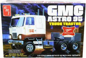 Skill 3 Model Kit GMC Astro 95 Truck Tractor "Miller" 1/25 Scale Model by AMT