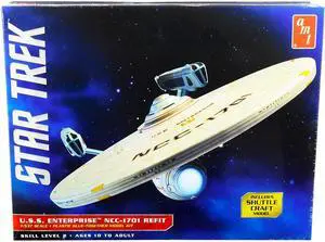Skill 2 Model Kit U.S.S. Enterprise NCC-1701 Refit Starship "Star Trek" 1/537 Scale Model by AMT