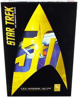 Skill 2 Model Kit U.S.S. Enterprise NCC-1701 Refit Starship "Star Trek" The Original Series 50th Anniversary Edition 1/650 Scale Model by AMT