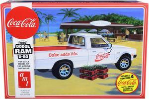 Skill 3 Model Kit 1980 Dodge Ram D-50 Pickup Truck "Coca-Cola" Four Bottle Crates 1/25 Scale Model by AMT