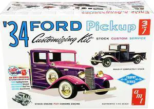 Skill 2 Model Kit 1934 Ford Pickup Truck 3 in 1 Kit "Trophy Series" 1/25 Scale Model by AMT
