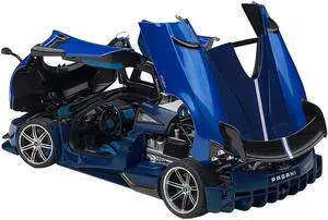 Pagani Huayra BC Blu Francia / Candy Blue Metallic with Carbon Accents 1/18 Model Car by Autoart
