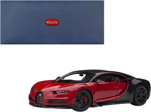 2019 Bugatti Chiron Sport Italian Red and Carbon Black 1/18 Model Car by Autoart