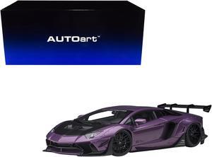 Lamborghini Aventador Liberty Walk LB-Works Viola SE30 Purple Metallic with Carbon Hood Limited Edition 1/18 Model Car by Autoart
