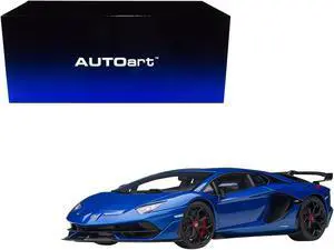 Lamborghini Aventador SVJ Blue Nethuns Metallic 1/18 Model Car by Autoart