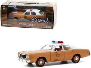 1975 Dodge Coronet Brown with White Top "Choctaw County Sheriff" 1/24 Diecast Model Car by Greenlight