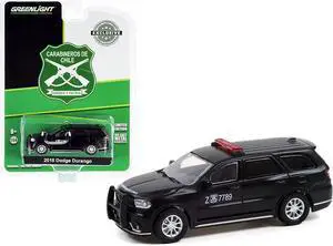 2018 Dodge Durango Police Car Matt Black "Carabineros de Chile" "Hobby Exclusive" 1/64 Diecast Model Car by Greenlight