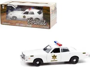1975 Dodge Coronet White "Hazzard County Sheriff" 1/24 Diecast Model Car by Greenlight
