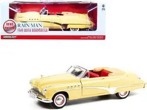 1949 Buick Roadmaster Convertible (Charlie Babbitt's) Yellow with Red Interior "Rain Man" (1988) Movie 1/18 Diecast Model Car by Greenlight