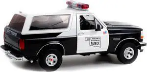 1996 Ford Bronco Police Black and White Oklahoma Highway Patrol "Artisan Collection" 1/18 Diecast Model Car by Greenlight