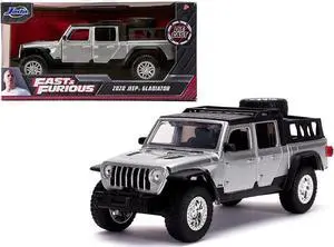 2020 Jeep Gladiator Pickup Truck Silver with Black Top "Fast & Furious" Movie 1/32 Diecast Model Car by Jada