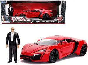 Lykan Hypersport Red with Lights and Dom Figurine "Fast & Furious" Movie 1/18 Diecast Model Car by Jada