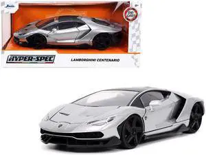 Lamborghini Centenario Gray Metallic with Black Top "Hyper-Spec" Series 1/24 Diecast Model Car by Jada