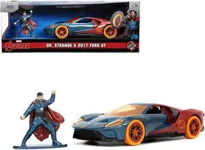 2017 Ford GT and Doctor Strange Diecast Figurine "Avengers" "Marvel" Series "Hollywood Rides" 1/32 Diecast Model Car by Jada