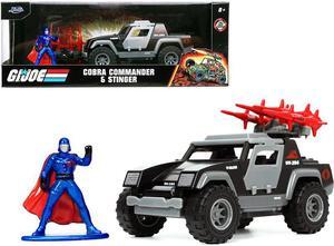 Stinger with Missile Launcher and Cobra Commander Diecast Figurine "G.I. Joe" "Hollywood Rides" Series 1/32 Diecast Model Car by Jada
