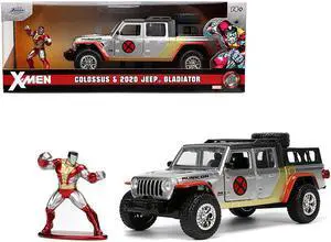 2020 Jeep Gladiator Pickup Truck Silver and Colossus Diecast Figurine "X-Men" Marvel "Hollywood Rides" Series 1/32 Diecast Model Car by Jada
