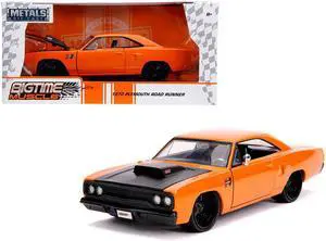 1970 Plymouth Road Runner Orange with Black Hood "Bigtime Muscle" 1/24 Diecast Model Car by Jada