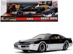K.A.R.R. Black and Silver with Light "Knight Rider" (1982) TV Series "Hollywood Rides" Series 1/24 Diecast Model Car by Jada