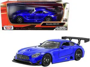 Mercedes AMG GT3 Bright Blue 1/24 Diecast Model Car by Motormax