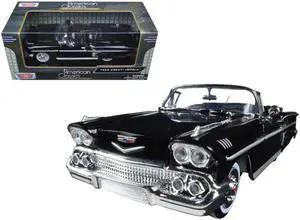 1958 Chevrolet Impala Convertible Black 1/24 Diecast Model Car by Motormax