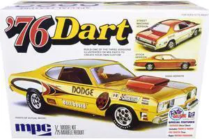Skill 2 Model Kit 1976 Dodge Dart Sport with Two Figurines 3 in 1 Kit 1/25 Scale Model by MPC