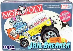 Skill 1 Snap Model Kit Custom Willys Panel Van Jail Breaker "Monopoly" 1/25 Scale Model by MPC