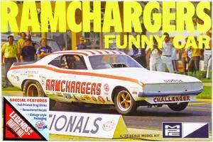 Skill 2 Model Kit Dodge Challenger Ramchargers Funny Car "Legends of the Quarter Mile" 1/25 Scale Model by MPC