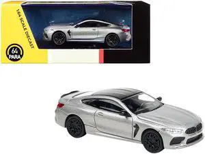 BMW M8 Coupe Donington Gray Metallic with Black Top 1/64 Diecast Model Car by Paragon BMW M8 Coupe Donington Gray Metallic with Black Top 1/64 Diecast Model Car by Paragon