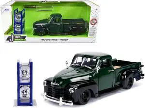 1953 Chevrolet 3100 Pickup Truck Green with Extra Wheels \Just Trucks\ Series 1/24 Diecast Model Car by Jada"""
