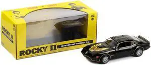 1979 Pontiac Firebird T/A Trans Am Black with Hood Phoenix "Rocky II" (1979) Movie 1/24 Diecast Model Car by Greenlight