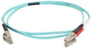 C2G 00997 1m LC-LC 40/100Gb 50/125 OM4 Duplex Multimode PVC Fiber Optic Cable - Aqua