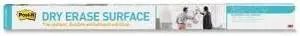 3M DEF8X4 Post-it Dry Erase Surface - 48" x 96" White Film - 1 / Pack