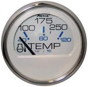 FARIA BEEDE INSTRUMENTS 13804 Faria 2" Water Temperature Gauge (100-250F) - Chesapeake White SS