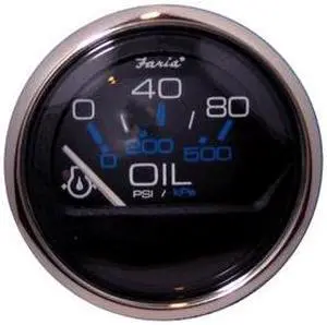 FARIA BEEDE INSTRUMENTS 13702 Faria 2" Oil Pressure Gauge - 80 PSI - Chesapeake Black SS
