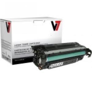 V7 Black Toner Cartridge for HP Color LaserJet CM3530 MFP, CM3530FS MFP, CP3525DN, CP3525N, CP3525X CE250A 5K YLD