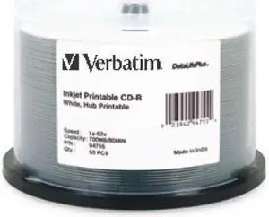 Verbatim 94755 Verbatim CD-R DataLifePlus Printable Recordable Disc VER94755 VER 94755