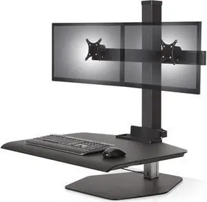 Ergotech WNST-2-104 Winston Sit Stand Wkstn Dual Mntr Supports 10-26Lbs Blk Taa
