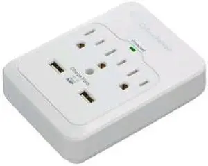 CYBERPOWER CYB#CSP300WUR1 Professional 3-Outlets Surge with 600J, 2-2.1A USB and Wall Tap