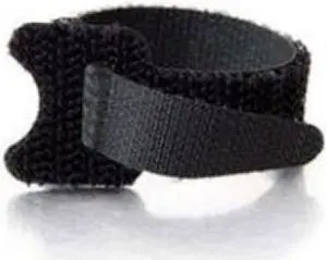Cables To Go CAB#29858 6in Hook-and-Loop Cable Management Straps - Black - 12pk