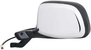 K-SOURCE 61032F 92-96 FORD BRONCO/F150-F350 LH POWER, FOLDAWAY OE MIRROR BLACK W/CHROME COVER, PADDLE DESIGN 61032F